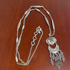 Lucky Brand Owl Necklace Adjustable 29” - 31”